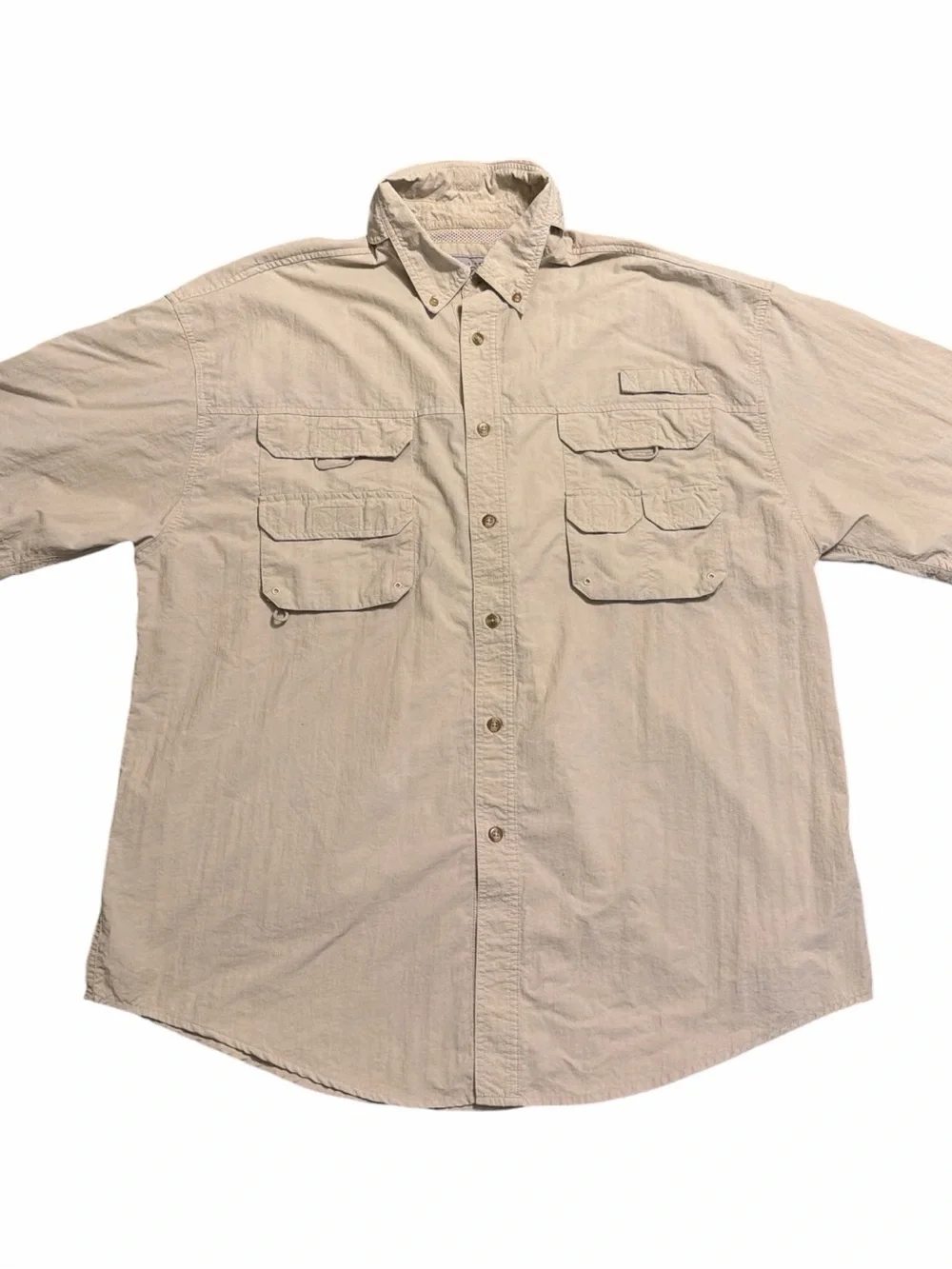 Bimini Bay Outfitters Men XL Beige Fishing outdoor boat camping hiking shirt‎ - Picture 2 of 5